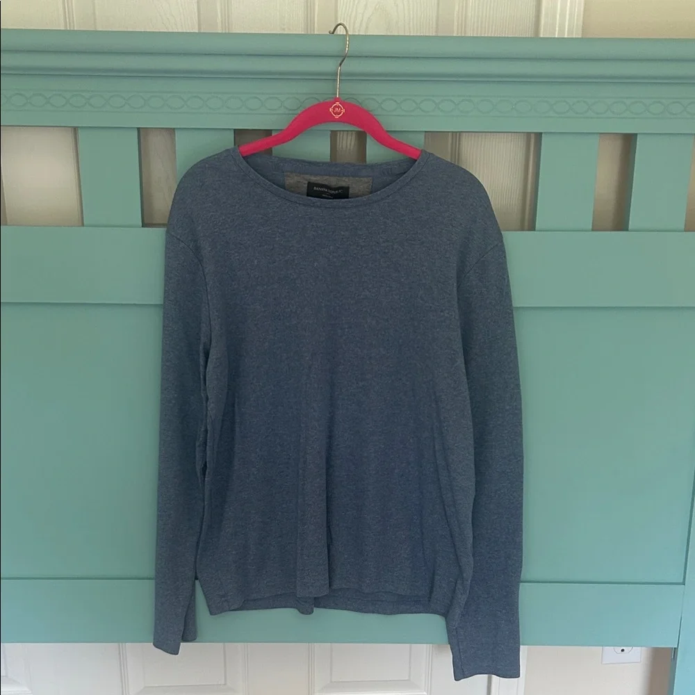 Banana Republic Heather Blue Crewneck Sz L